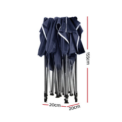 Instahut Gazebo Pop Up Marquee 3x6 Folding Tent Wedding 500D Oxford Camping Navy