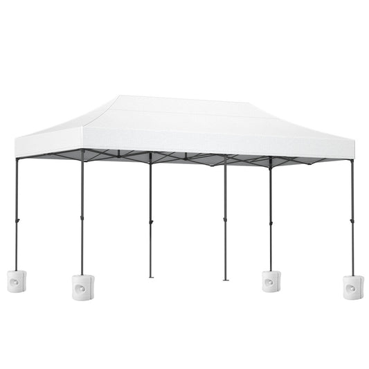 Instahut Gazebo Pop Up Marquee 3x6 Folding 500D Wedding Tent Base Pod White