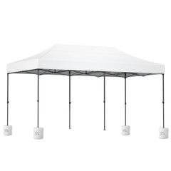 Instahut Gazebo Pop Up Marquee 3x6 Folding 500D Wedding Tent Base Pod White