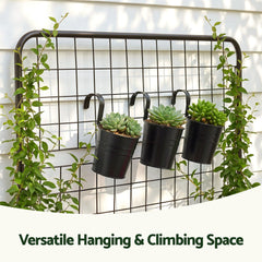Green Fingers Mobile Raised Garden Bed with Trellis & Shelves Dark Grey