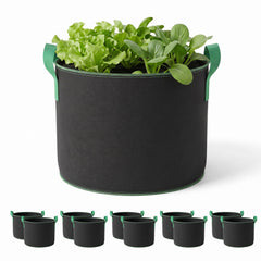 Green Fingers 20 Gallon Grow Bags 300gsm thick Aeration Fabric Pots 10 Pack