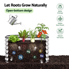 Green Fingers Galvanized Raised Garden Bed 2 Pack Metal Planter 60x60x45cm