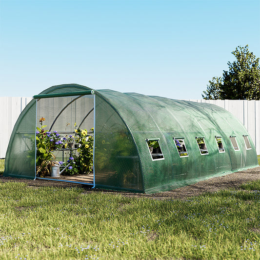Green Fingers Greenhouse 6x4x2M Walk in Green House Tunnel Plant Garden Shed Dome