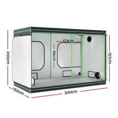 Green Fingers Grow Tent Kits 300x150x200cm Hydroponics Indoor Plant Grow System