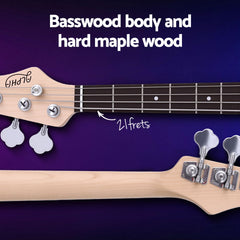 Alpha Electric Guitar Bass  47 Inch Red