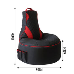 Gaming Bean Bag Chair Cover Large Floor Video Gaming Chair Cover Durable Oxford Cloth with High Back and Side Pockets For Adults Kids Teens No Fillings