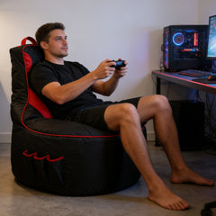 Gaming Bean Bag Chair Cover Large Floor Video Gaming Chair Cover Durable Oxford Cloth with High Back and Side Pockets For Adults Kids Teens No Fillings