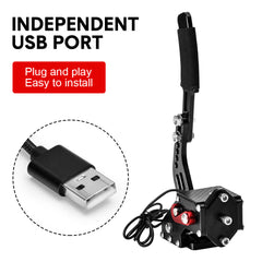 Racing Games Handbrake PC USB Universal Adjustable Aluminium Alloy Handbrake Dual Modes Plug and Play Applicable All Steering Wheel Stand SIM Racing Games