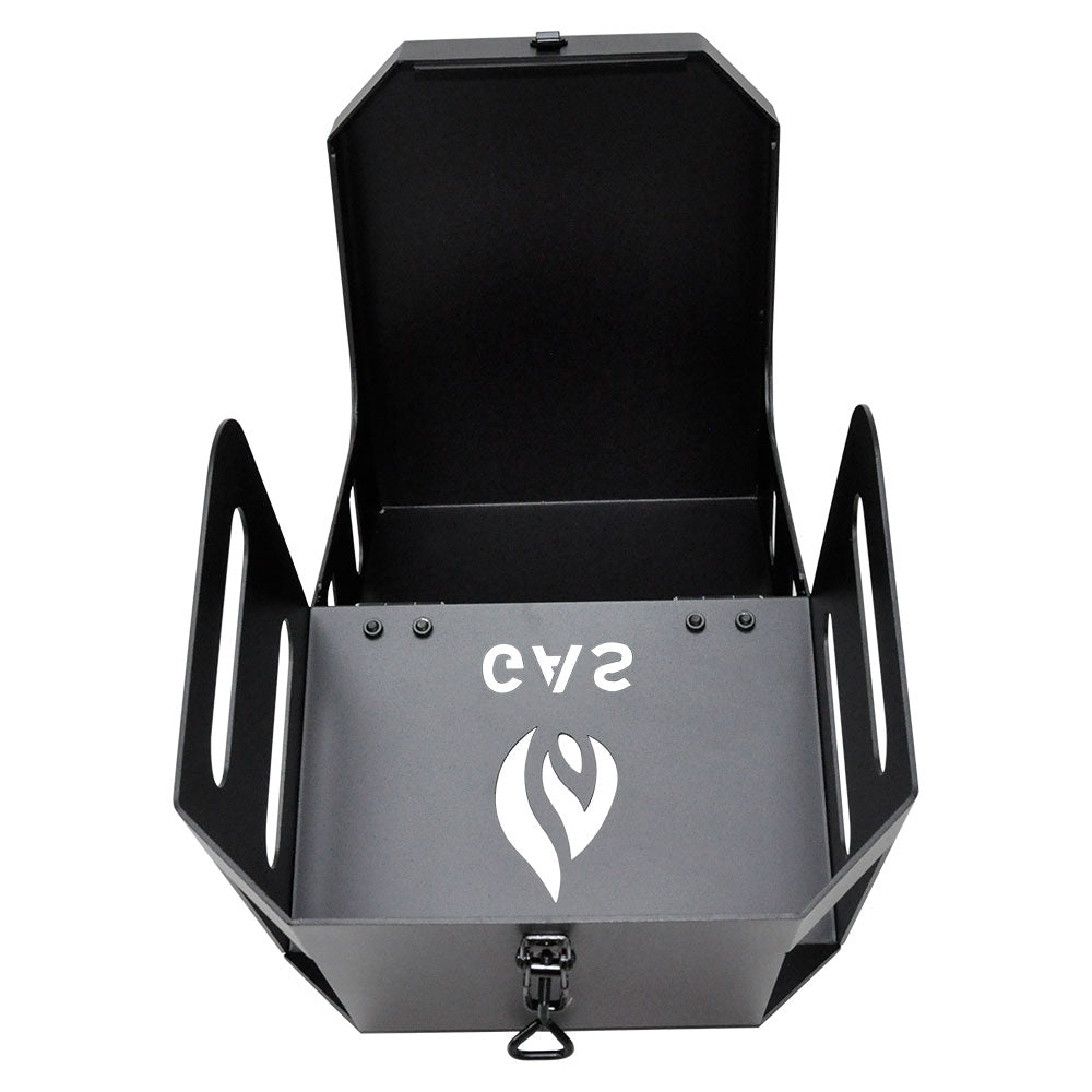 Alpen Outdoor Gas Bottle Holder Box 2.5mm Thickness 4KG Aluminium Gas Bottle Protective Holder Gas Cylinder Cage with Lockable Over Centre Latch Outdoor Camping Canopy Black