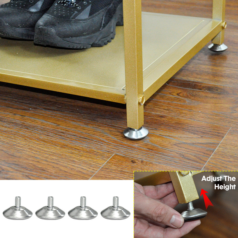 Gold Metal 5 Tiers Display Shelf Sturdy Open Display Rack Floor Standing Cabinet For Shop Home Office Storage Organizer 160cm Tall