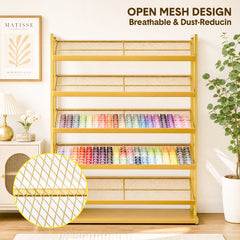 5 Layers Floor Display Rack Steel Wire Organizer with Anti-Slip Slanted Shelves and Stable Base for Retail Shop Fused Beads Candy Snack Sample Organization