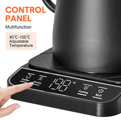 Gooseneck Kettle 1350W Electric 304 Stainless Steel 0.8L Coffee Tea Kettle Quick Heating Water Boiler with Thermostat and 90 Degree Right Angle Spout Black