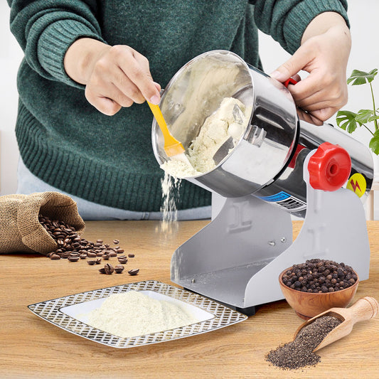 1000G Electric Grain Mill Grinder 2400W High Speed Grinding Machine 430 Stainless Steel Food Powder Crusher Suitable for Kitchen Herb Coffee Dry Food