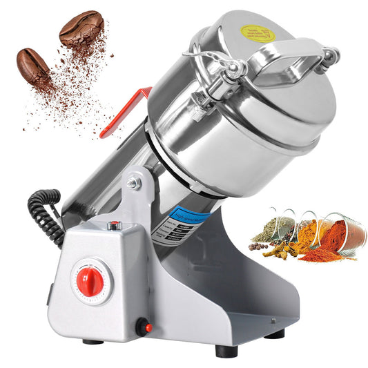 1000G Electric Grain Mill Grinder 2400W High Speed Grinding Machine 430 Stainless Steel Food Powder Crusher Suitable for Kitchen Herb Coffee Dry Food