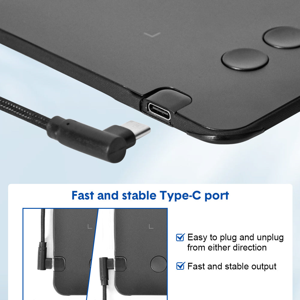 Digital Graphics Tablet Drawing Pad 8192 Levels Large Working Area 285x180mm Compatible with Win/MacOS Support PC/Mobile for Drawing Designing Teaching