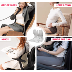 BKT Cushion Portable Ergonomic Lower Back Seat Lumbar Support Chair Posture Corrector Large Fit 50-75kg Users for Home Office Grey