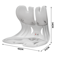 BKT Cushion Portable Ergonomic Lower Back Seat Lumbar Support Chair Posture Corrector Large Fit 50-75kg Users for Home Office Grey