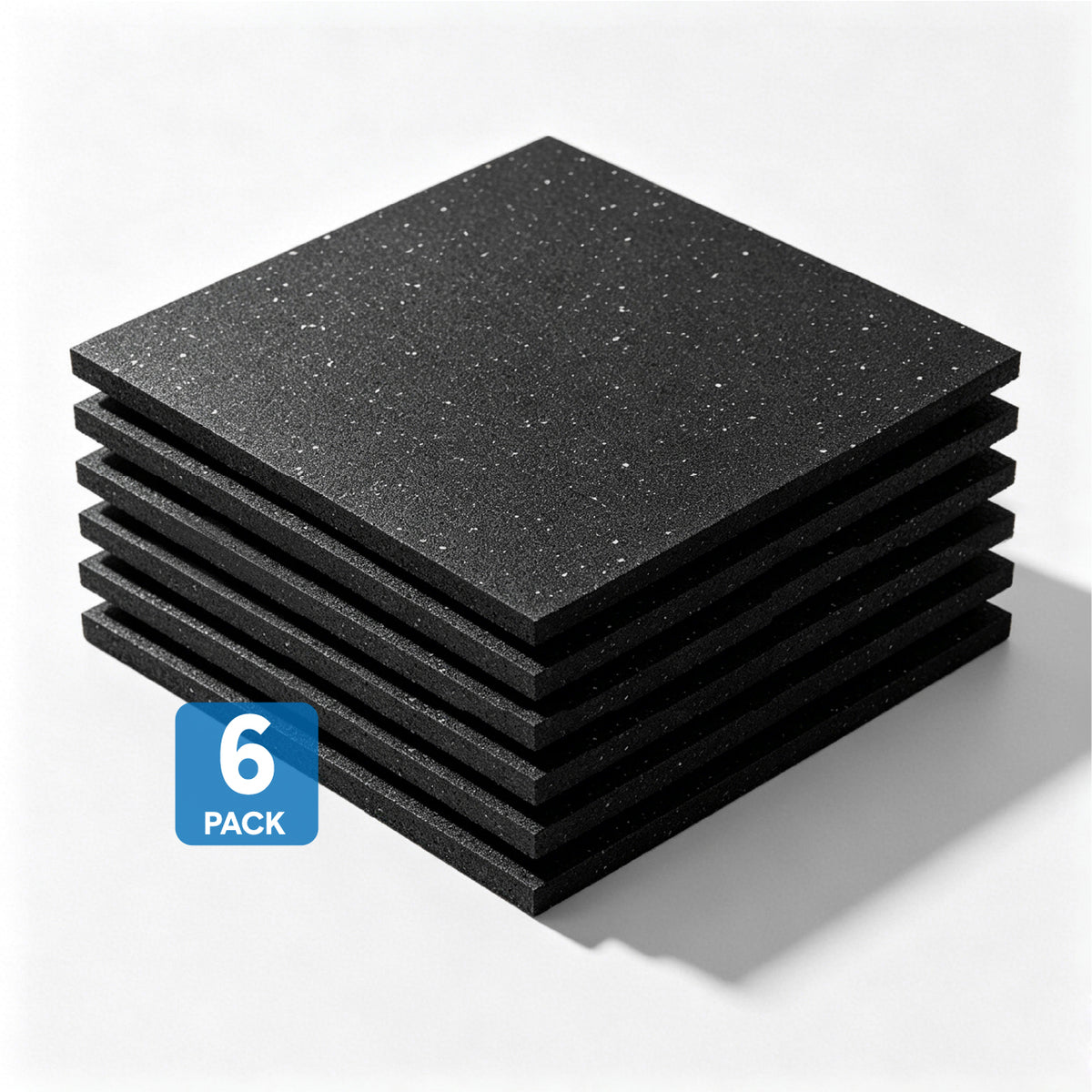 15mm Thick Gym Mats Flooring 6 Pack 50x50cm Rubber Tiles Non-Slip Exercise Mats for Home Garage Gym Equipment Floor Protection and Noise Shock Absorbing