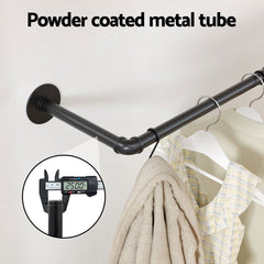 Artiss Clothes Rack Garment Rail Metal Industrial Pipe Wall Mounted 2 Pack
