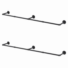 Artiss Clothes Rack Garment Rail Metal Industrial Pipe Wall Mounted 2 Pack