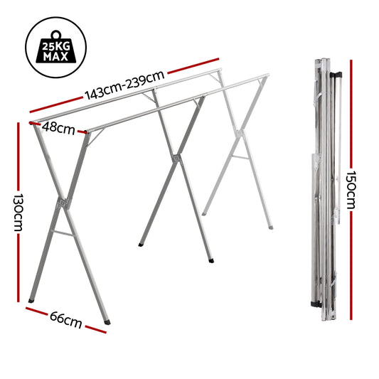 Artiss Clothes Rack Adjustable Foldable Steel