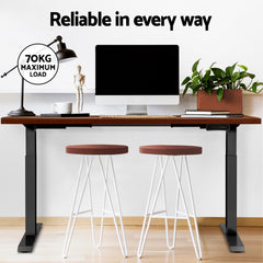 Artiss Standing Desk Motorised Dual Motor Walnut 120CM