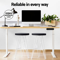 Artiss Standing Desk Motorised Electric Dual Motor 120CM White Oak