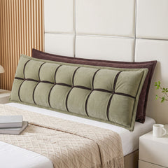 Giselle Bedding Headboard Pillow with Double-Layer Storage Wedge Reading Backrest with Adjustable Filling, Chenille Bed Rest Cushion for Daybed, Dorm, and RV King