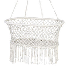 Gardeon Hammock Chair Cotton Swing Chair Outdoor Indoor Cream
