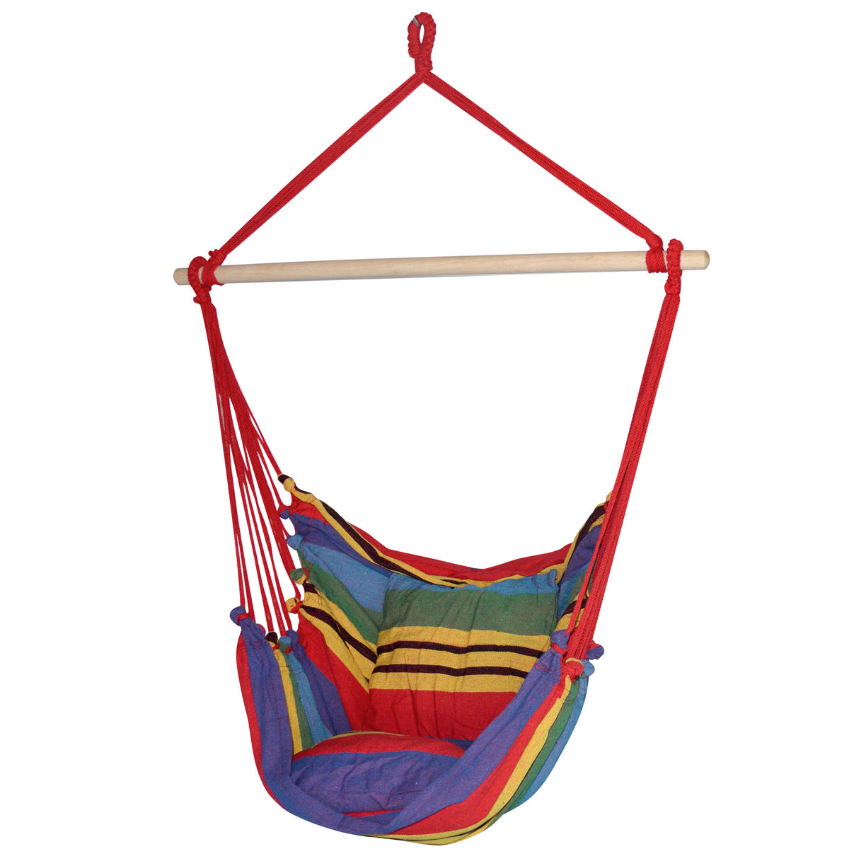 Gardeon Hammock Chair Outdoor Camping Hanging Hammocks Cushion Pillow Rainbow