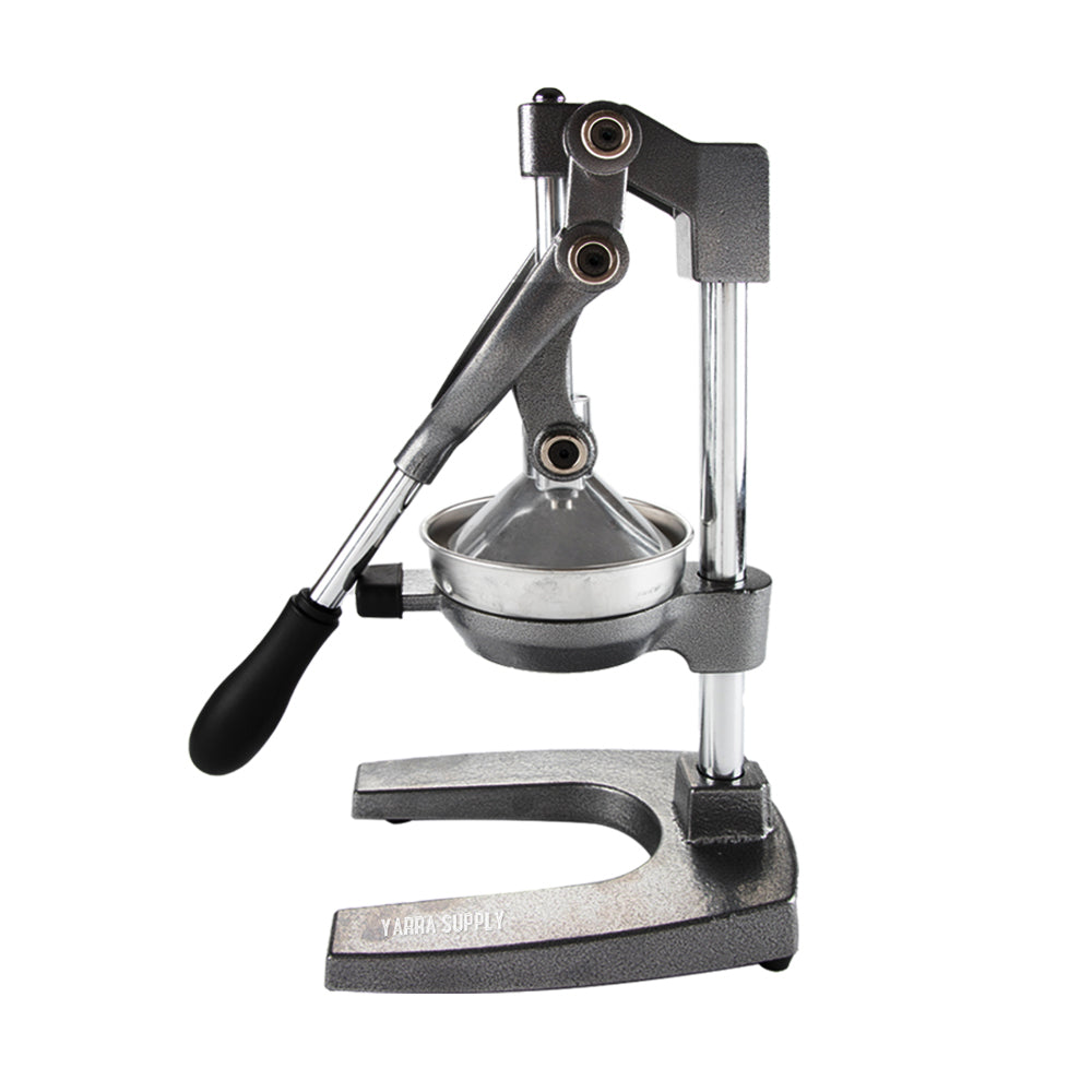 Manual Hand Press Juicer Grey Commercial 304 Stainless Steel Fruit Extractor Squeezer Orange Citrus Juicer Presser with Non Slip Base Elongated Handle