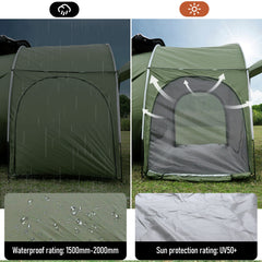 Car Rear Tent Hatchback Tents Waterproof Windproof Tailgate Extension with Awning Shade for 4-6 Persons Camping Gatherings Universal Fit SUV Van MPV