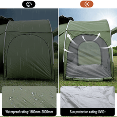 Car Rear Tent Hatchback Tents Waterproof Windproof Tailgate Extension with Awning Shade for 4-6 Persons Camping Gatherings Universal Fit Most SUV/Van/MPV/CUV