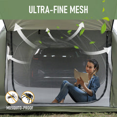 Car Rear Tent Hatchback Tents Waterproof Windproof Tailgate Extension with Awning Shade for 4-6 Persons Camping Gatherings Universal Fit SUV Van MPV