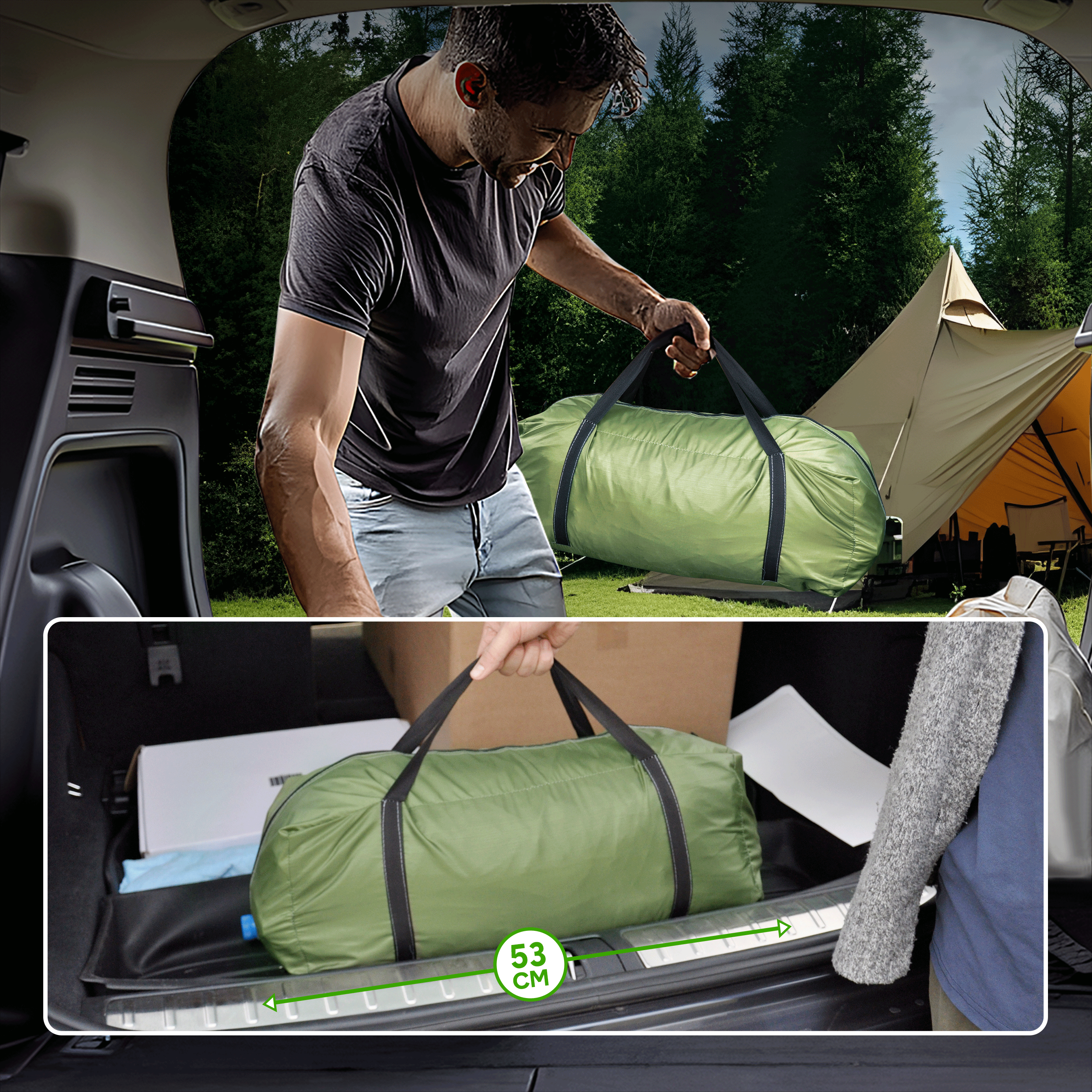 Car Rear Tent Hatchback Tents Waterproof Windproof Tailgate Extension with Awning Shade for 4-6 Persons Camping Gatherings Universal Fit Most SUV/Van/MPV/CUV