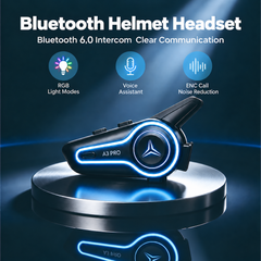 2 Pack Motorcycle Helmet Headset Bluetooth 6.0 Intercom Earphone with Mic IP67 Waterproof Wireless Headset for All Helmet Types 35H Long Standby Rechargeable Battery