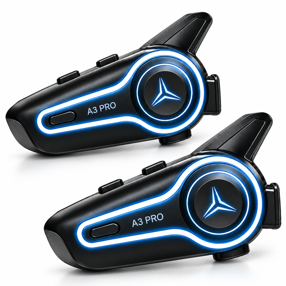 2 Pack Motorcycle Helmet Headset Bluetooth 6.0 Intercom Earphone with Mic IP67 Waterproof Wireless Headset for All Helmet Types 35H Long Standby Rechargeable Battery