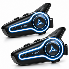 2 Pack Motorcycle Helmet Headset Bluetooth 6.0 Intercom Earphone with Mic IP67 Waterproof Wireless Headset for All Helmet Types 35H Long Standby Rechargeable Battery