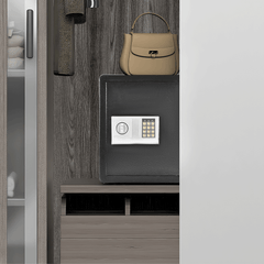 Home Safe Box Fireproof All Steel Security Box Electronic Digital Keypad and Keys Dual Lock with Removable Shelf for Wardrobe Home Office Hotel 38x31x45cm