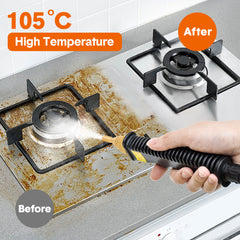 2500W Handheld Steam Cleaner High Temperature Steamer Portable High Pressure Cleaning Machine with Water Tank and Brushes for Kitchen Bathroom Cleaning
