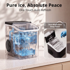 LUVIMO 12kg Ice Maker Machine Full Open Cover Deep Clean - Black