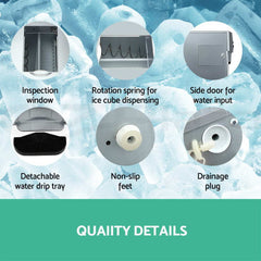 Devanti 12kg Ice Maker Machine with Water Dispenser