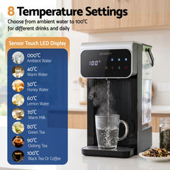 Devanti Instant Hot Water Dispenser 3L Heating Kettle 2400W Touch Control Water Black