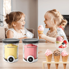 4 Pcs Ice Cream Pints with Lid 2-Mode Soft Serve Maker Replacement Compatible with Ninja Swirl Creami NC700 NC701 Series BPA-Free Dishwasher Safe