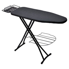 Foldable Ironing Board Full Size Heavy Duty Steel Iron Board 6 Level Height Adjustable with Storage Tray Iron Rest and Heat Resistant Cover Home Laundry