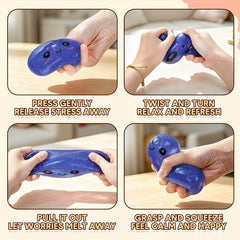 Blue Dumpling Squeeze Toy Squishy Bun Mystery Box Glitter Fidget Sensory TPR Stress Ball for Adults Kids Teens Party Travel Holiday Birthday Gift 95x50mm