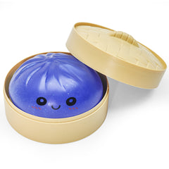 Blue Dumpling Squeeze Toy Squishy Bun Mystery Box Glitter Fidget Sensory TPR Stress Ball for Adults Kids Teens Party Travel Holiday Birthday Gift 95x50mm