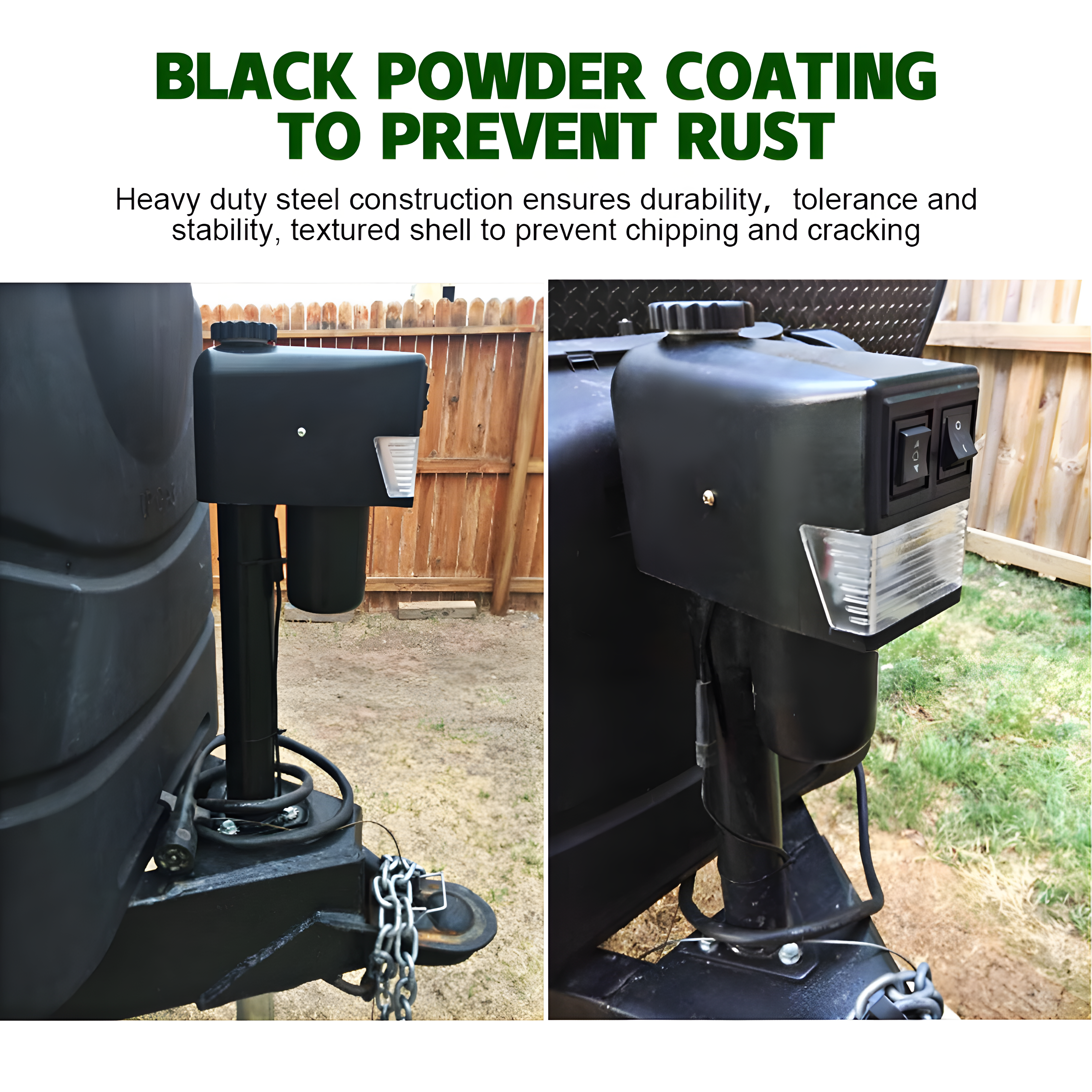 Electric A Frame Trailer Jack LED Light Power Tongue Jack Weight Capacity 3500 lbs 9Inch to 32Inch with Manual Crank Handle for RV Trailer Camper