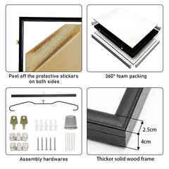 Jersey Frame Card Display Case Lockable Large Sports Jersey Showcase Box for Football Soccer Basketball Baseball Hockey with UV Protection Acrylic Black