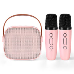Alpha Mini Portable Karaoke Machine for Adults Kids with 2 Wireless Microphones